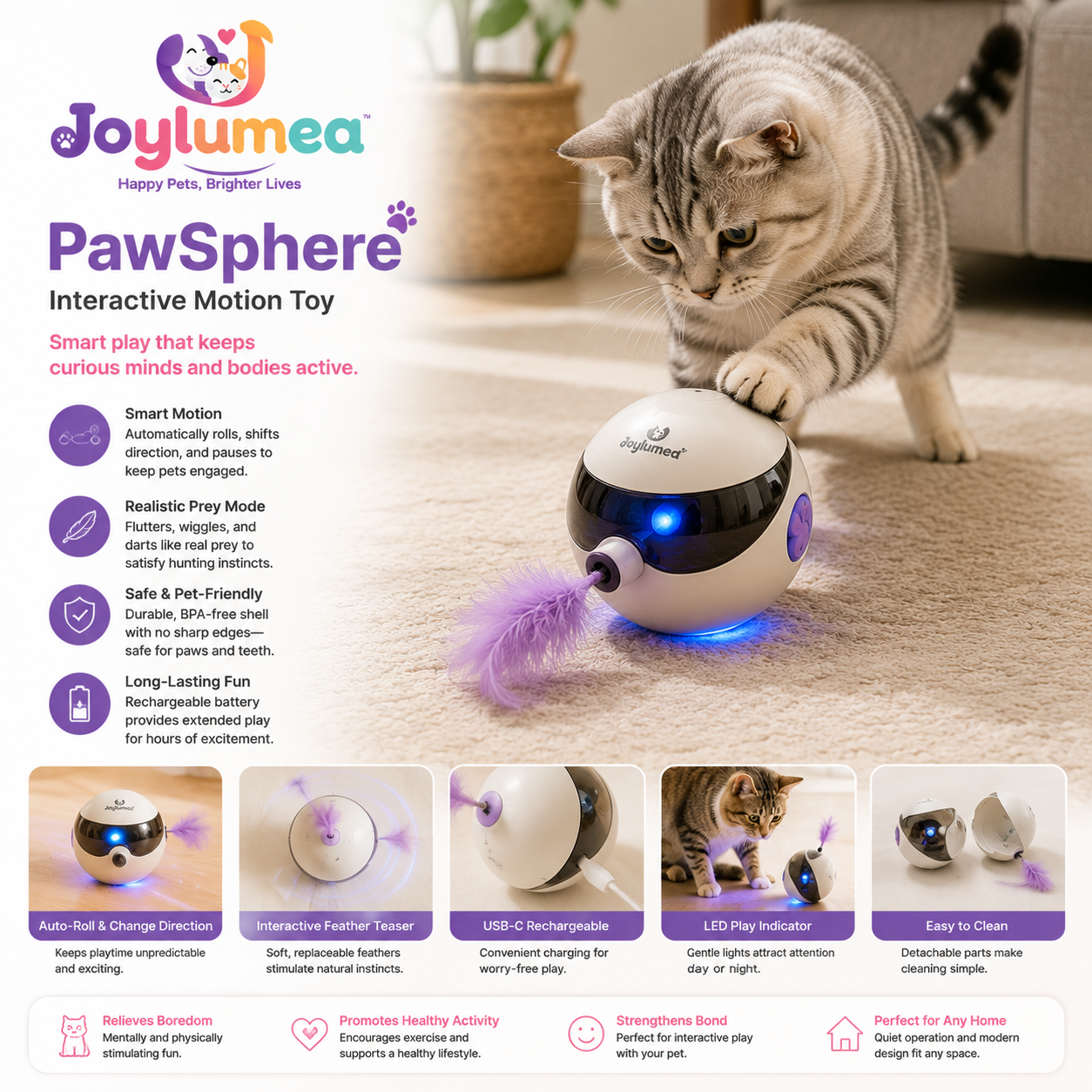 Joylumea™ PawSphere Interactive Motion Toy