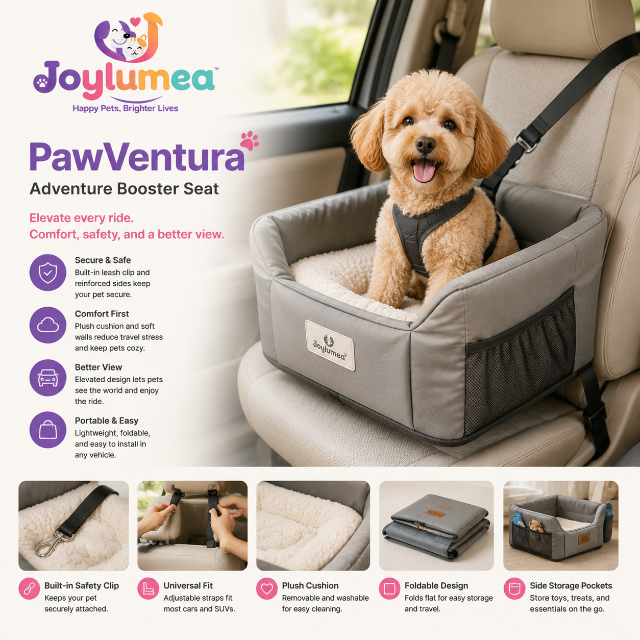 Joylumea™ PawVentura Adventure Booster Seat