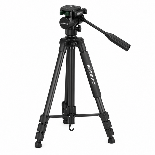 Joylumea™ Professional Camera Tripod with 360° Pan Head, 63" Adjustable Height, Quick-Release Plate & Carry Bag for DSLR Cameras, Smartphones, Video Recording and Content Creation